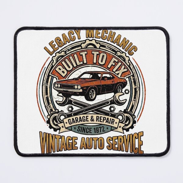 Item preview, Built to Fix – Vintage Mechanic Garage T-Shirt designed and sold by abdlhakim taoufik.