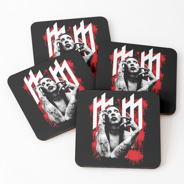 Item preview, Shock Rocker Portrait with Tattoos and Red Splatter designed and sold by SlavicaB.