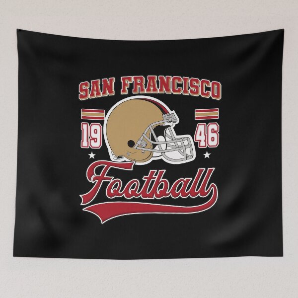 Item preview, San Francisco Football Helmet Vintage Script Graphic designed and sold by VanessaTr85112.