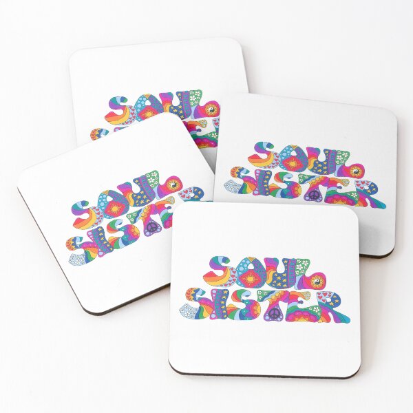 Item preview, Psychedelic Soul Sister Art White– Retro Hippie Rainbow Groovy Peace Design designed and sold by Kellie Espie Art.