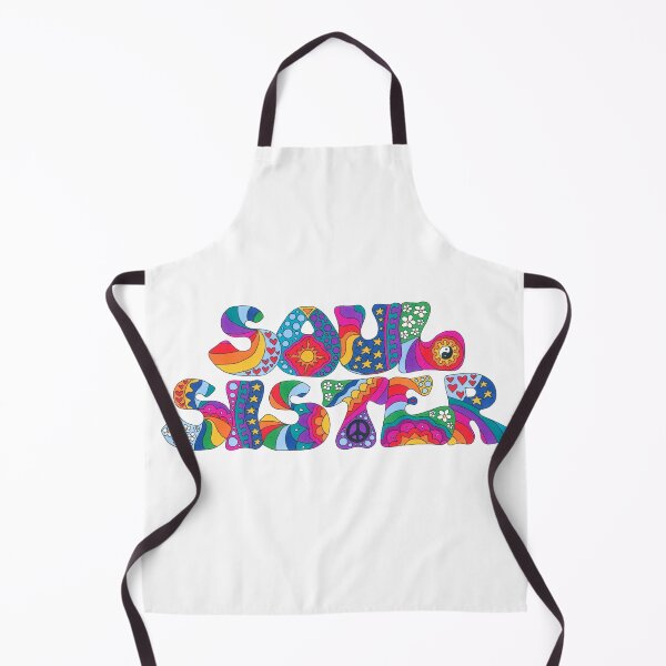 Item preview, Psychedelic Soul Sister Art White– Retro Hippie Rainbow Groovy Peace Design designed and sold by Kellie Espie Art.