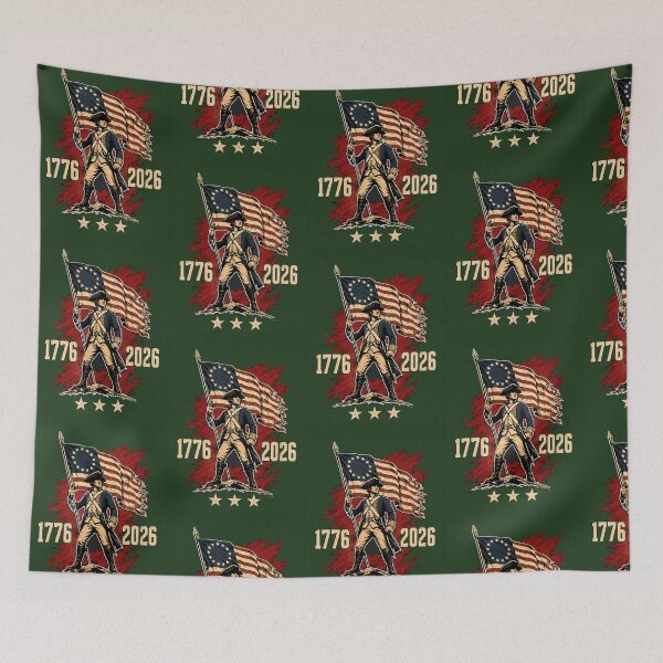Item preview, Colonial Soldier 250 Years 1776 2026 Patriotic American Revolution Bicentennial Flag 753 designed and sold by GritBloodline.