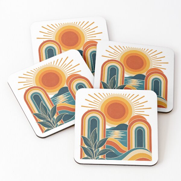 Item preview, Retro Abstract Sunset Landscape designed and sold by RetroPop23.