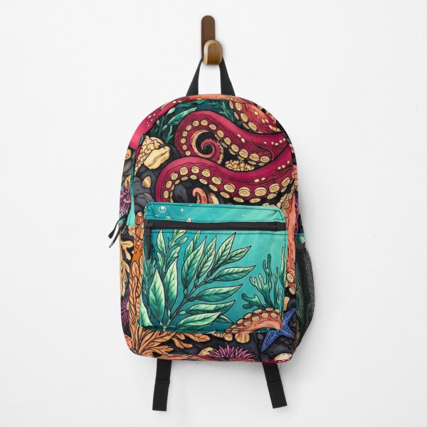 Item preview, Majestic Sea Creatures - Vibrant Octopus in Coral Reef designed and sold by ScenicRoute66.