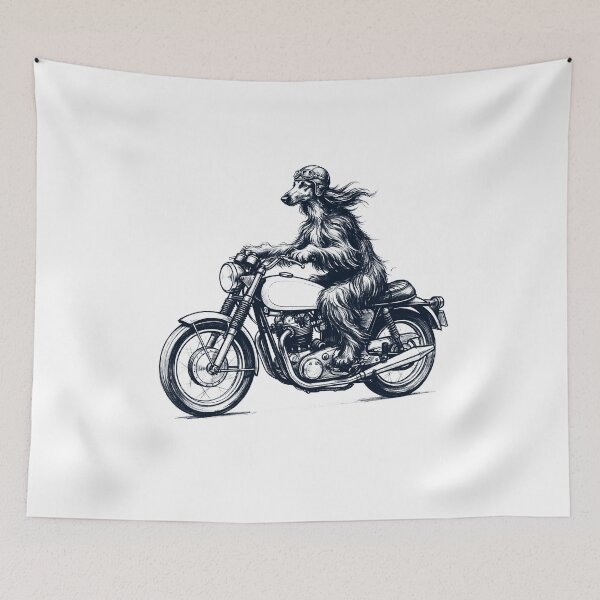Item preview, Funny Afghan Hound Motorcycle Motorbike Dog Lover designed and sold by dian-rody-crest.