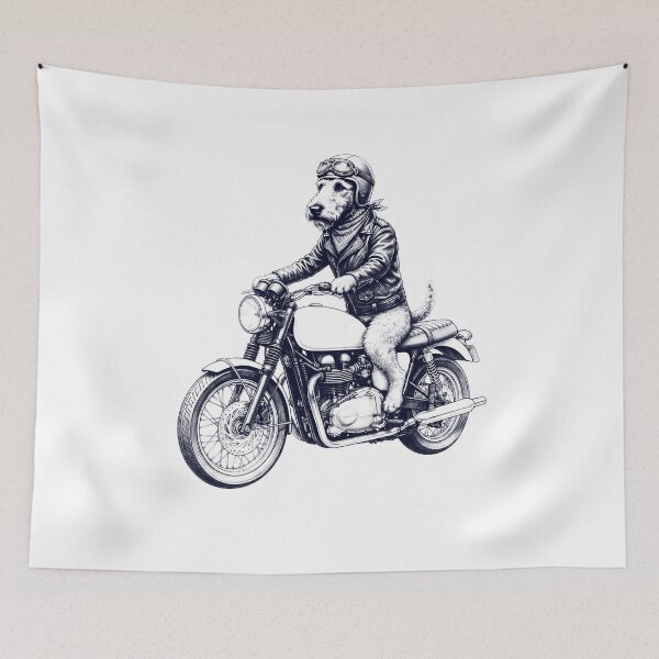 Item preview, Funny Airedale Terrier Motorcycle Motorbike Dog Lover designed and sold by dian-rody-crest.