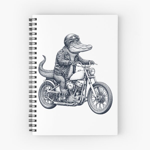 Item preview, Funny Alligator Motorcycle Motorbike Animal Lover designed and sold by dian-rody-crest.