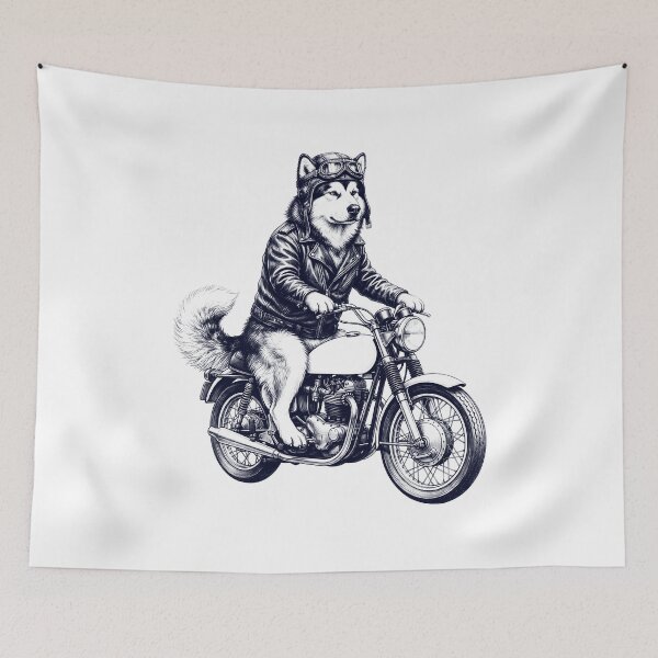 Item preview, Funny Alaskan Malamute Motorcycle Motorbike Dog Lover designed and sold by dian-rody-crest.