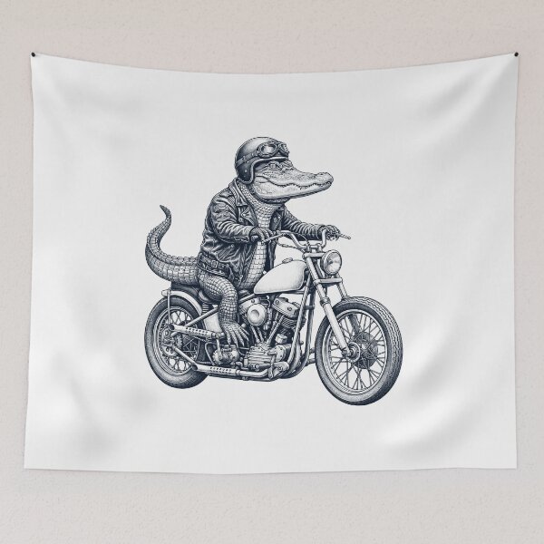 Item preview, Funny Alligator Motorcycle Motorbike Animal Lover designed and sold by dian-rody-crest.
