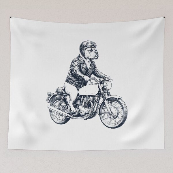Item preview, Funny American Bulldog Motorcycle Motorbike Dog Lover designed and sold by dian-rody-crest.