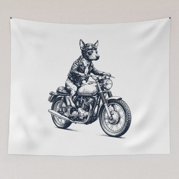 Item preview, Divertido American Hairless Terrier amante de los perros y las motocicletas designed and sold by dian-rody-crest.