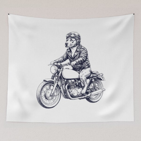 Item preview, Divertido American Staffordshire Terrier amante de los perros y las motocicletas designed and sold by dian-rody-crest.