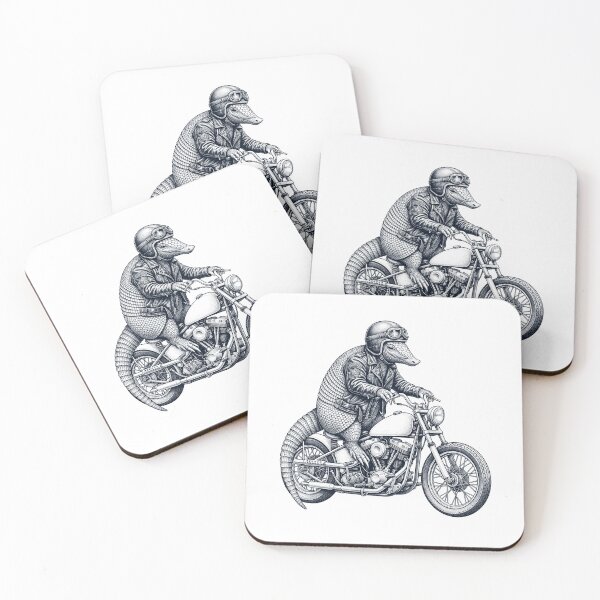 Aperçu de l'œuvre Tatou drôle, moto, amoureux des animaux créée et vendue par dian-rody-crest.