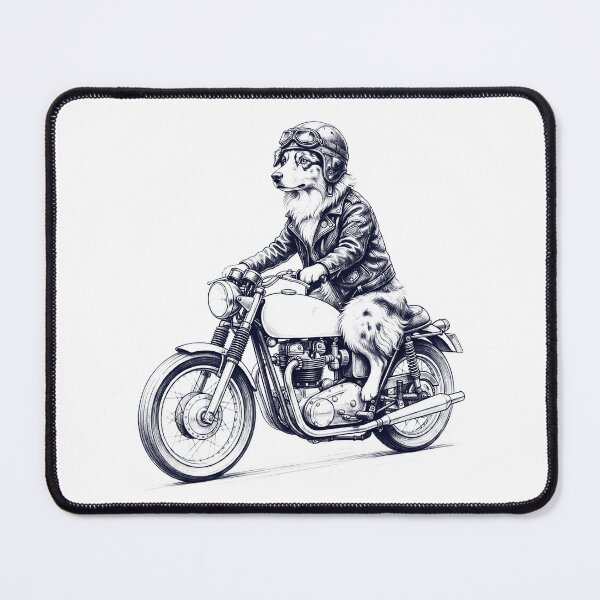 Item preview, Funny Australian Shepherd Motorcycle Motorbike Dog Lover designed and sold by dian-rody-crest.