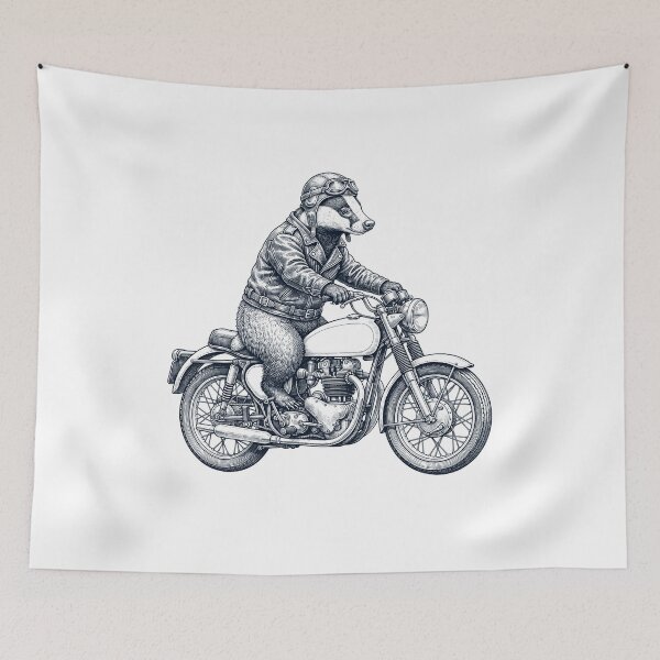 Item preview, Funny Badger Motorcycle Motorbike Animal Lover designed and sold by dian-rody-crest.