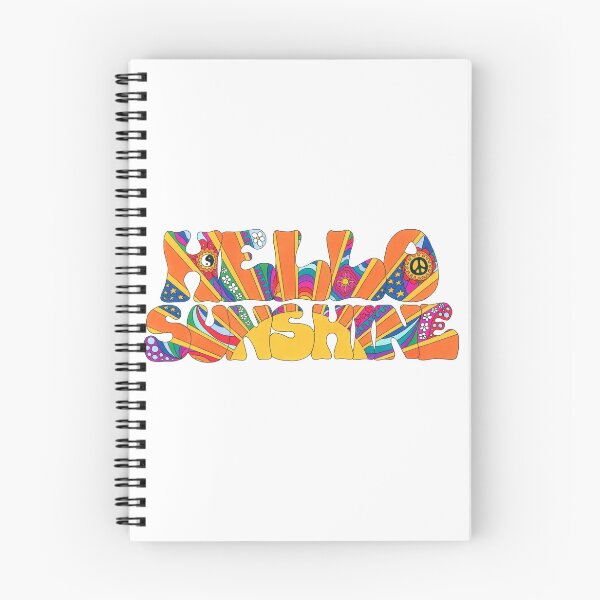 Item preview, Psychedelic Hello Sunshine Art White– Retro Hippie Rainbow Groovy Peace Design designed and sold by Kellie Espie Art.