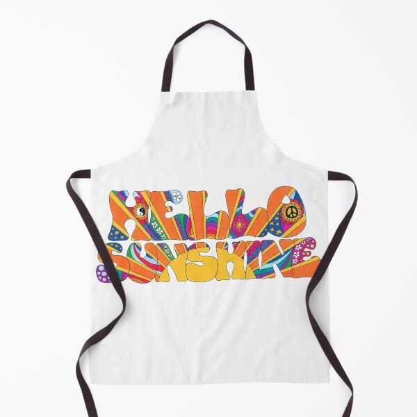 Item preview, Psychedelic Hello Sunshine Art White– Retro Hippie Rainbow Groovy Peace Design designed and sold by Kellie Espie Art.