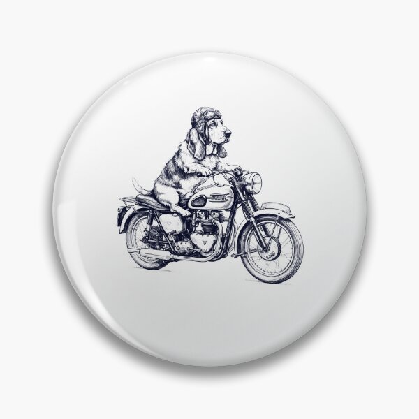 Item preview, Funny Basset Hound Motorcycle Motorbike Dog Lover designed and sold by dian-rody-crest.