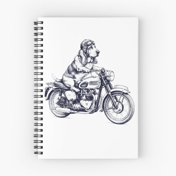 Item preview, Funny Basset Hound Motorcycle Motorbike Dog Lover designed and sold by dian-rody-crest.