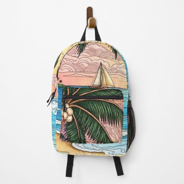 Item preview, Sunset Sail - Tropical Beach and Palm Tree Serenity designed and sold by ScenicRoute66.