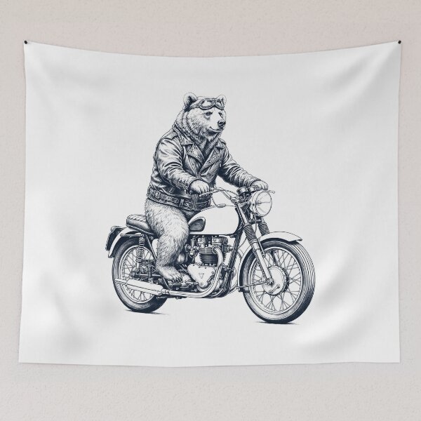 Item preview, Funny Bear Motorcycle Motorbike Animal Lover designed and sold by dian-rody-crest.