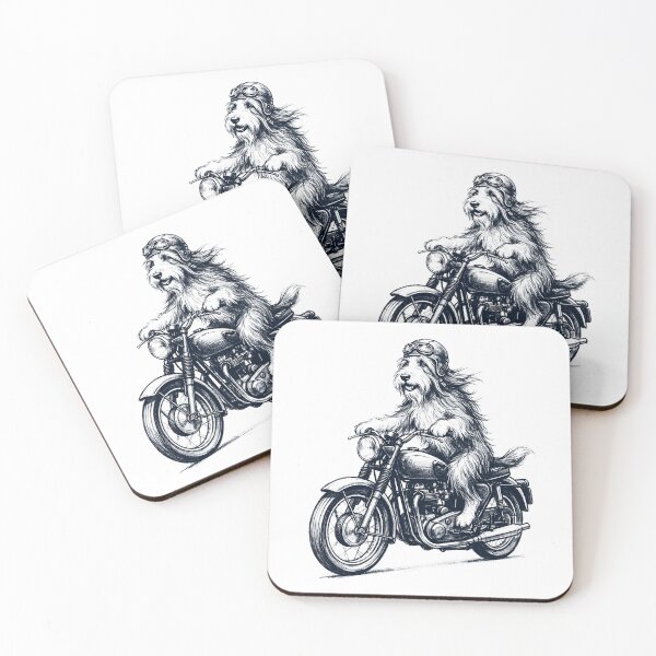 Item preview, Funny Bearded Collie Motorcycle Motorbike Dog Lover designed and sold by dian-rody-crest.