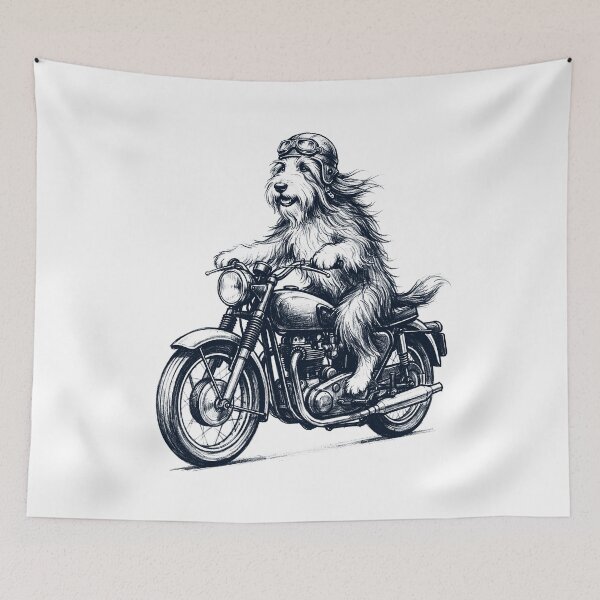Item preview, Funny Bearded Collie Motorcycle Motorbike Dog Lover designed and sold by dian-rody-crest.