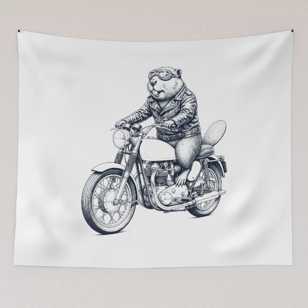 Item preview, Funny Beaver Motorcycle Motorbike Animal Lover designed and sold by dian-rody-crest.