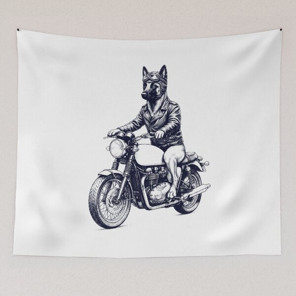 Item preview, Funny Belgian Malinois Motorcycle Motorbike Dog Lover designed and sold by dian-rody-crest.