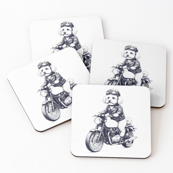 Item preview, Funny Bichon Frise Motorcycle Motorbike Dog Lover designed and sold by dian-rody-crest.