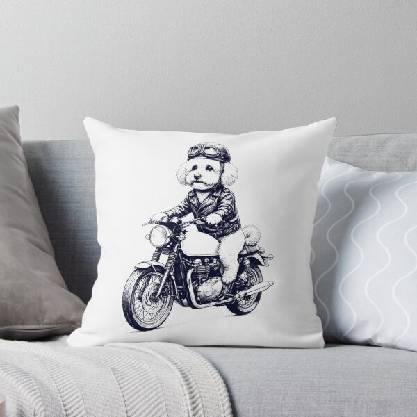 Item preview, Funny Bichon Frise Motorcycle Motorbike Dog Lover designed and sold by dian-rody-crest.