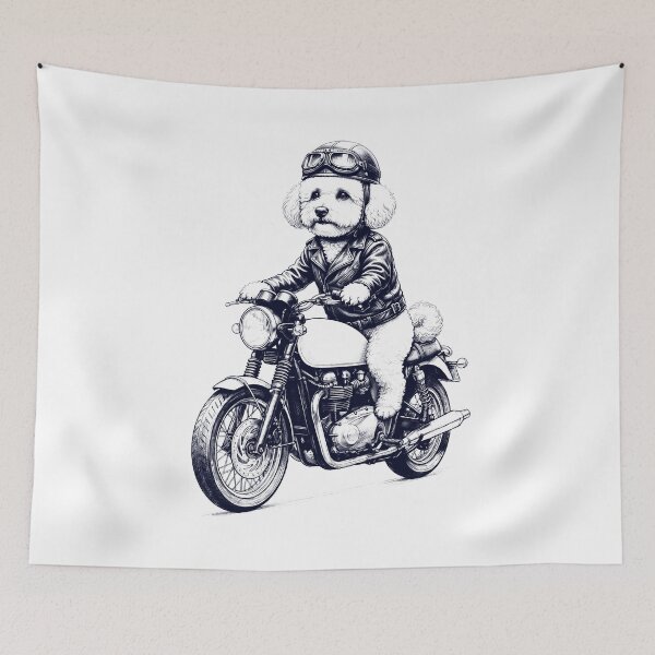 Item preview, Funny Bichon Frise Motorcycle Motorbike Dog Lover designed and sold by dian-rody-crest.