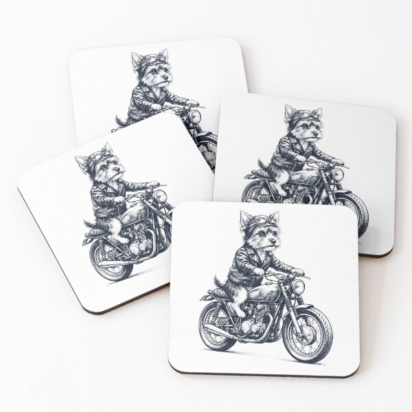 Item preview, Funny Biewer Terrier Motorcycle Motorbike Dog Lover designed and sold by dian-rody-crest.