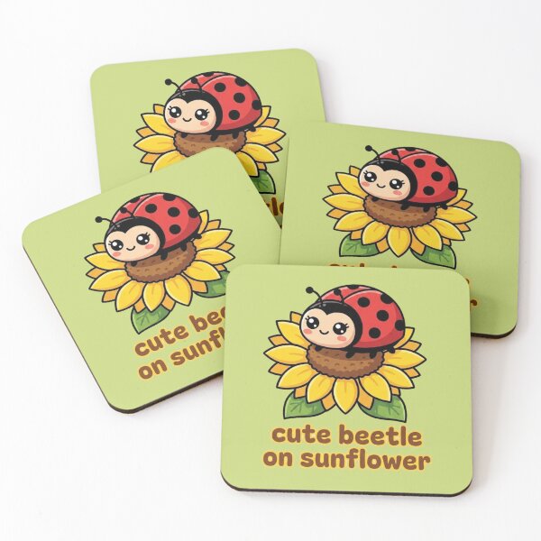 Item preview, Cute Ladybug on Sunflower Sticker | Kawaii Ladybird Flower Design | Nature Lover Gift designed and sold by morning sun.