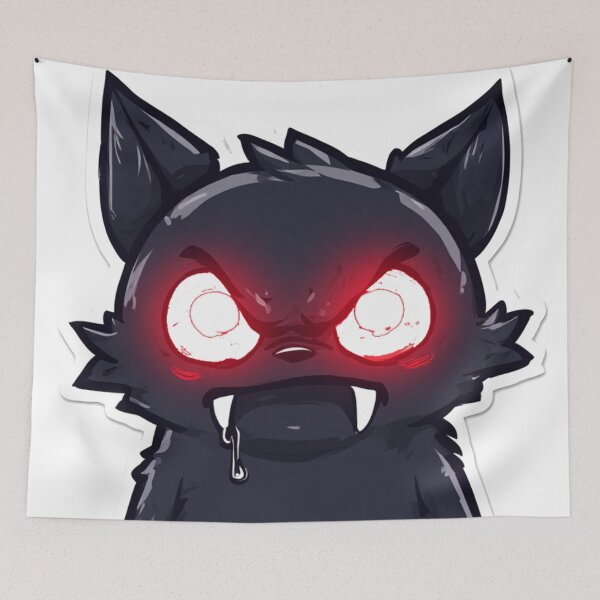 Item preview, Angry Black Cat Red Eyes Glowing designed and sold by YAM716.