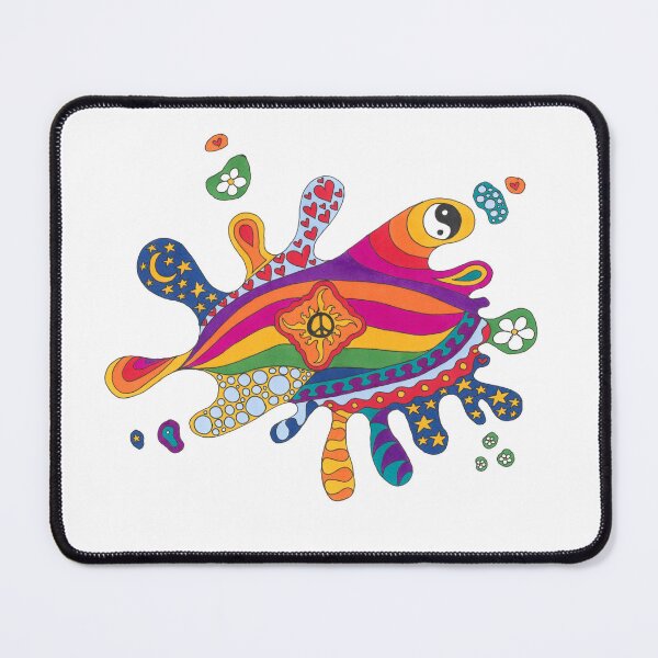 Item preview, Psychedelic Splat Art White– Retro Hippie Rainbow Groovy Peace Design designed and sold by Kellie Espie Art.