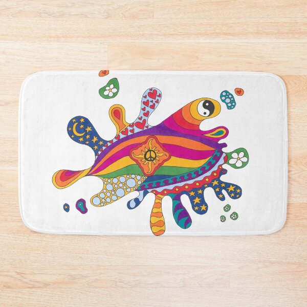 Item preview, Psychedelic Splat Art White– Retro Hippie Rainbow Groovy Peace Design designed and sold by Kellie Espie Art.