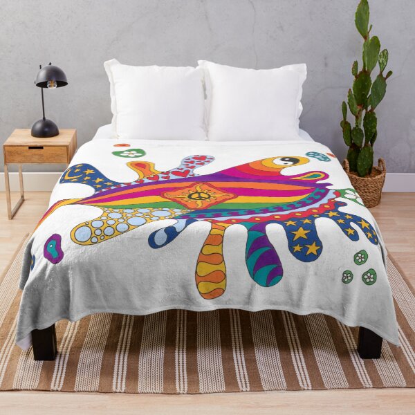 Item preview, Psychedelic Splat Art White– Retro Hippie Rainbow Groovy Peace Design designed and sold by Kellie Espie Art.