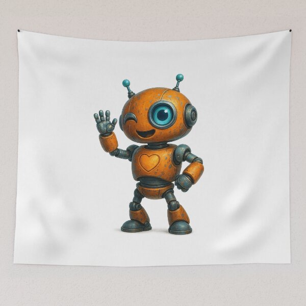 Item preview, Cute Winking Robot – Friendly Hello designed and sold by Yomere.