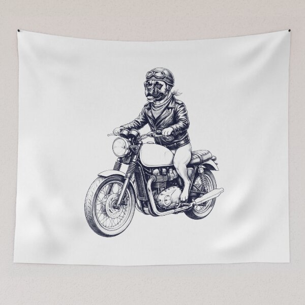 Item preview, Funny Boxer Dog Motorcycle Motorbike Dog Lover designed and sold by dian-rody-crest.