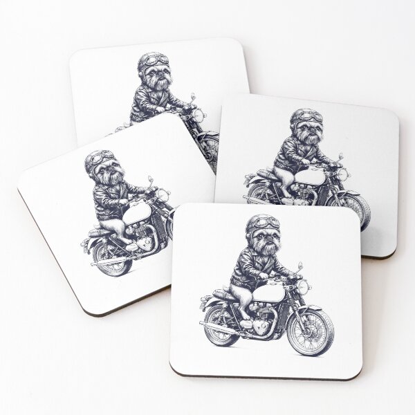 Item preview, Funny Brussels Griffon Motorcycle Motorbike Dog Lover designed and sold by dian-rody-crest.