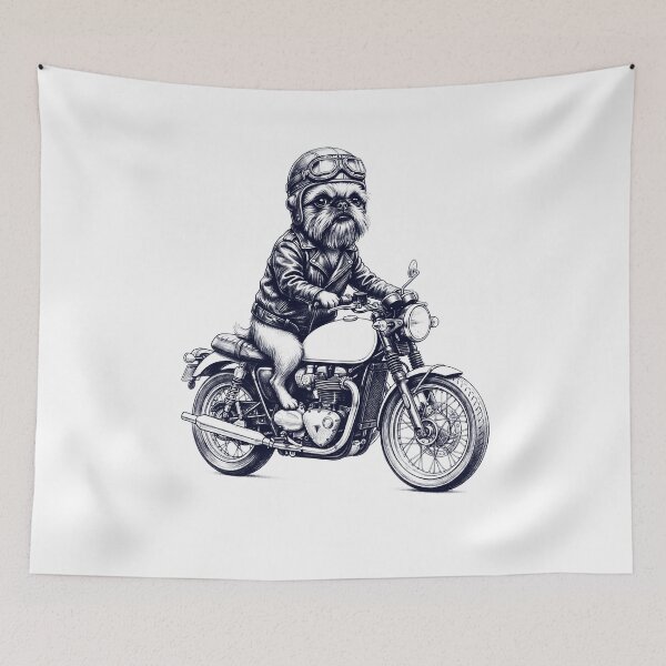 Item preview, Funny Brussels Griffon Motorcycle Motorbike Dog Lover designed and sold by dian-rody-crest.