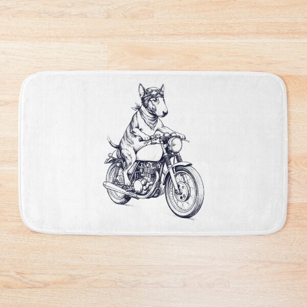 Item preview, Funny Bull Terrier Motorcycle Motorbike Dog Lover designed and sold by dian-rody-crest.