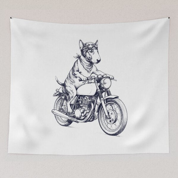 Item preview, Funny Bull Terrier Motorcycle Motorbike Dog Lover designed and sold by dian-rody-crest.