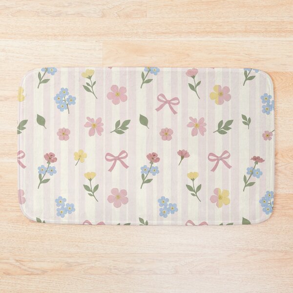 Item preview, Pink Floral Bows and Stripes Pattern designed and sold by ITCHAWAWAA.