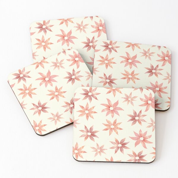 Item preview, Stencil watercolor floral pattern in warm colors designed and sold by Origillus.