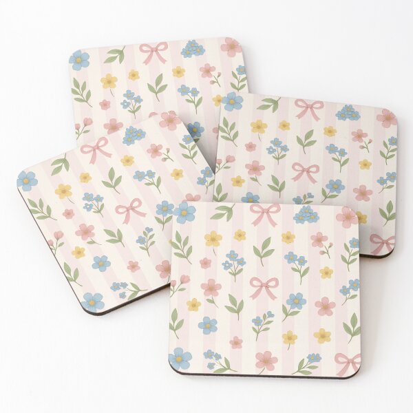 Item preview, Pastel Floral Pattern With Pink Bows designed and sold by ITCHAWAWAA.