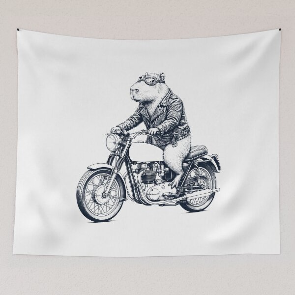 Item preview, Funny Capybara Motorcycle Motorbike Animal Lover designed and sold by dian-rody-crest.