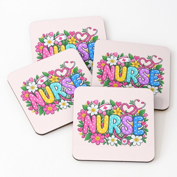 Item preview, Colorful Floral Nurse Typography Cute Nursing Flower Graphic designed and sold by CG Studio.