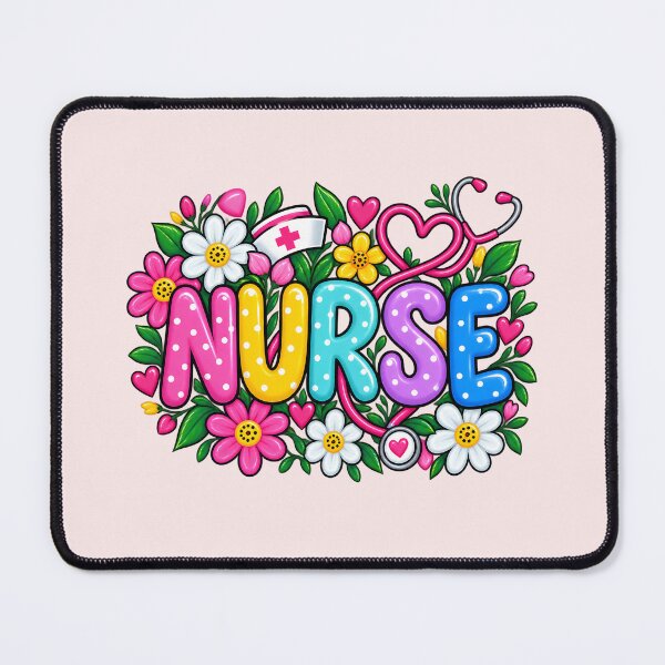Item preview, Colorful Floral Nurse Typography Cute Nursing Flower Graphic designed and sold by CG Studio.